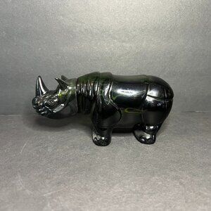 Vintage 1972 Avon Mens Big Game Rhino Spicy After Shave FULL Glass Bottle 4fl oz